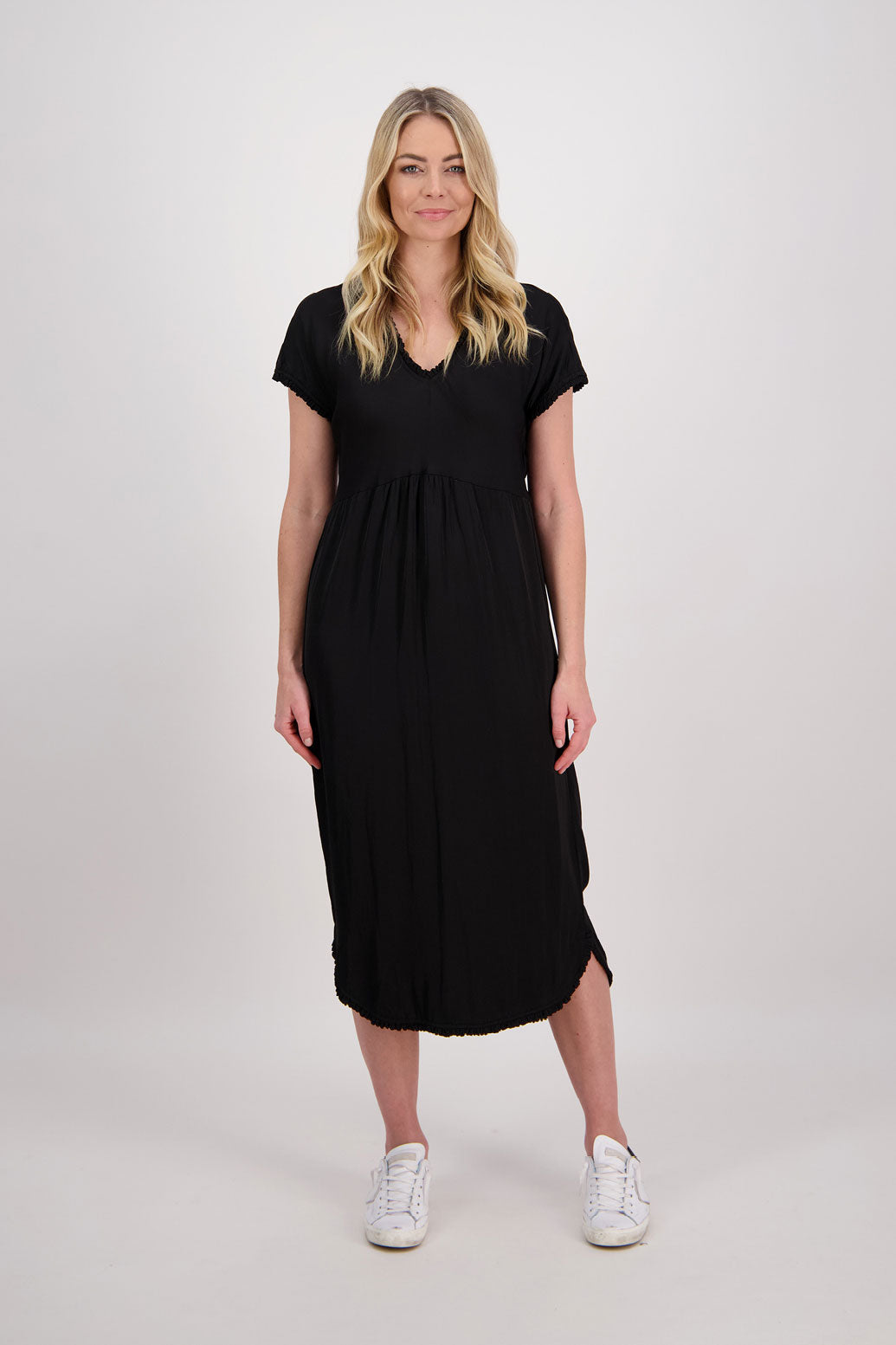 Bestselling Taylor Dress, Bias Cut Top with Straigh Skirt - Black