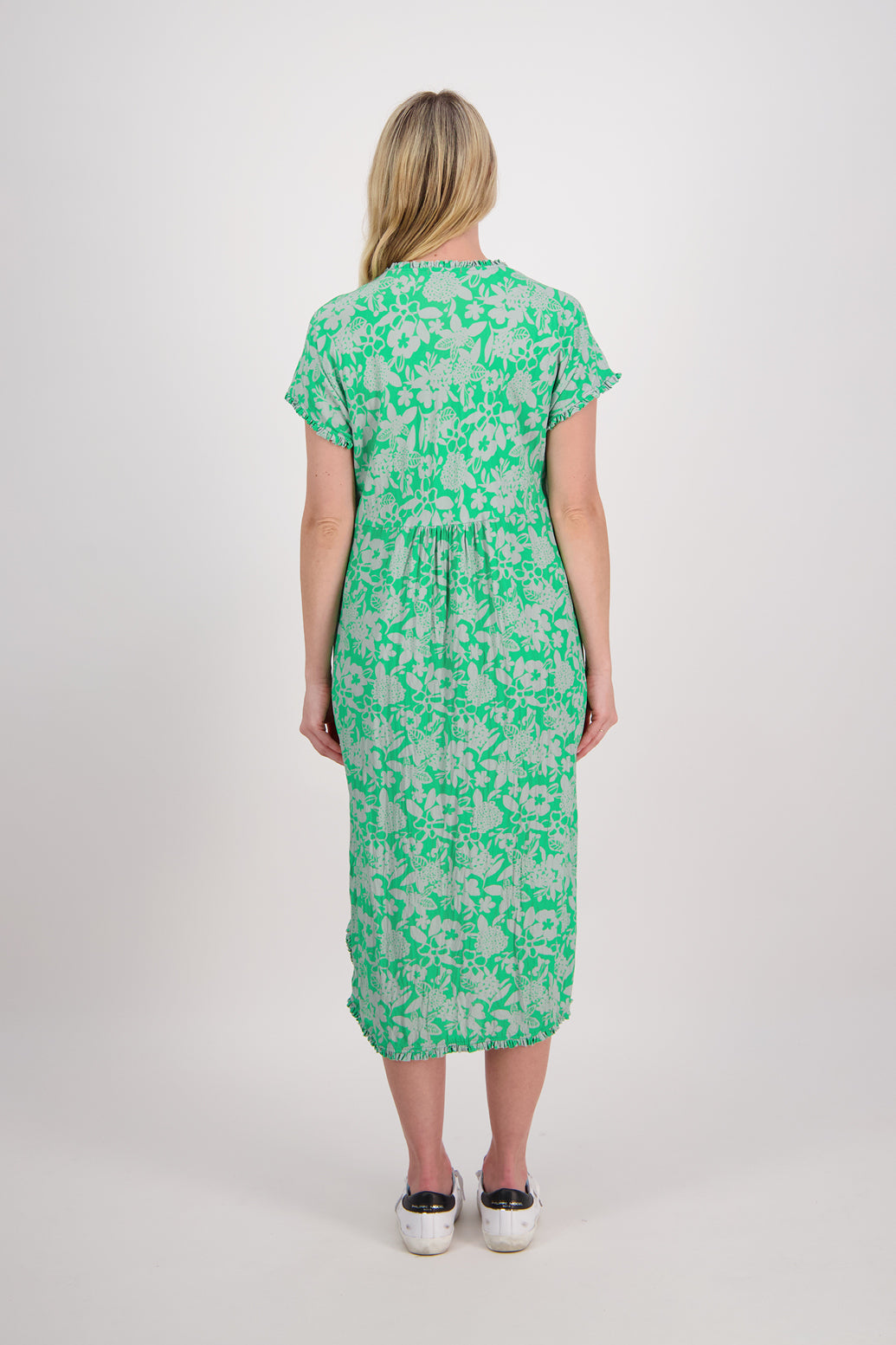 Taylor Grey/Green Floral Dress