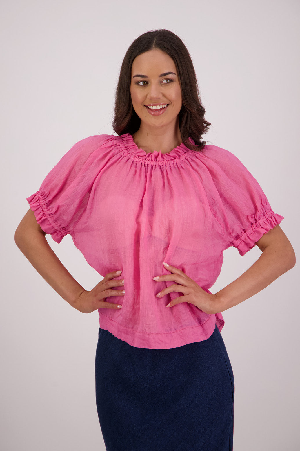 Briarwood Teddy Top in Pale Pink, 100% Ramie.