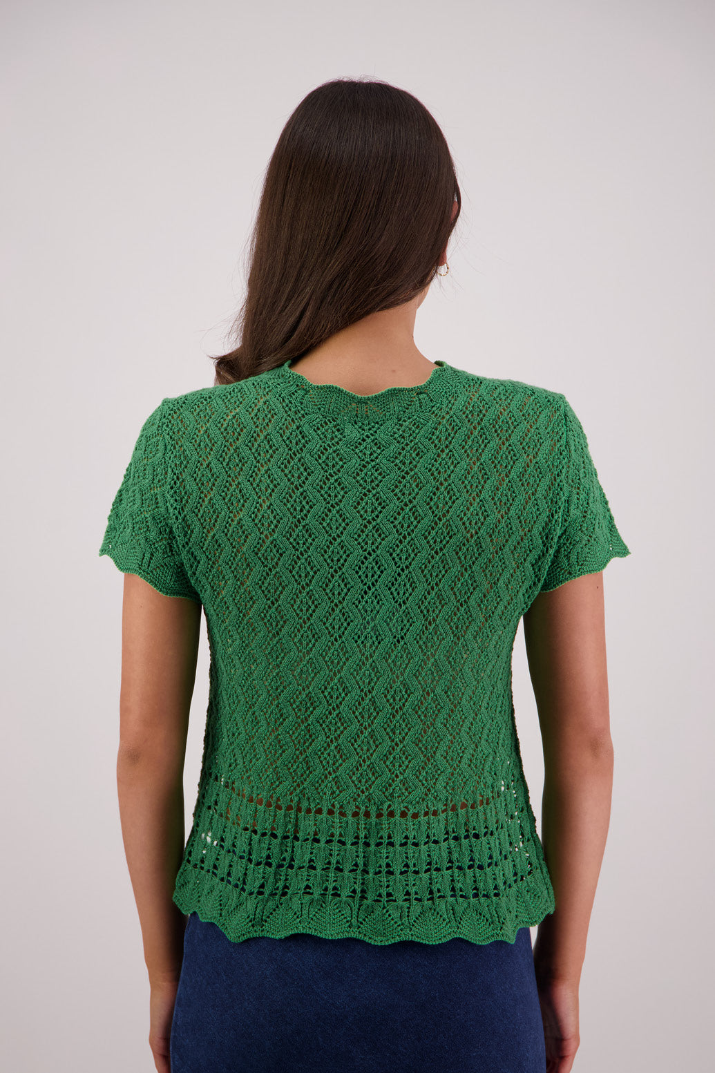 Back view Briarwood Templeton Green Knit Top.