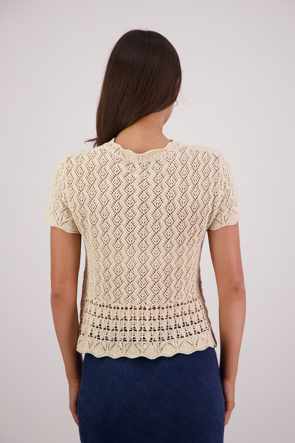 Back view Briarwood Templeton Natural Knit Top.