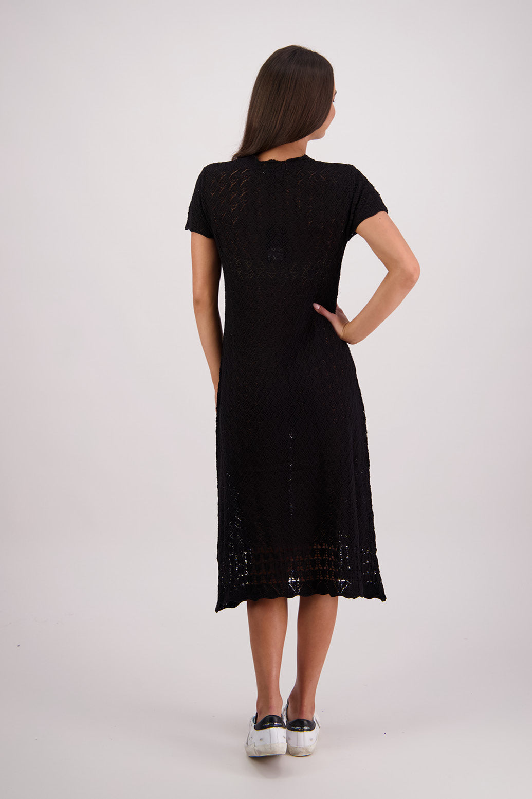 Back view Briarwood Tennyson Knit Dress in Black.