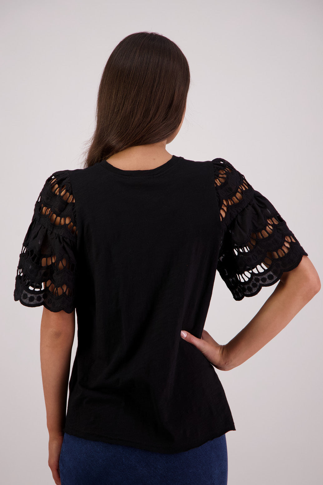 Back view Briarwood Tex T-shirt in Black.