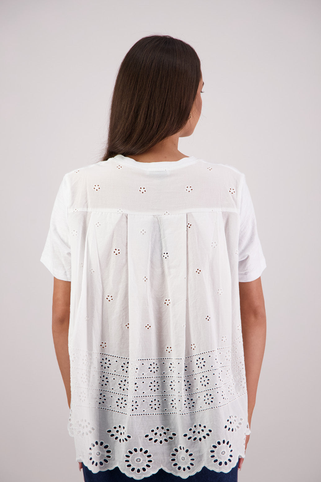 Back view Briarwood Texas T-shirt in White.