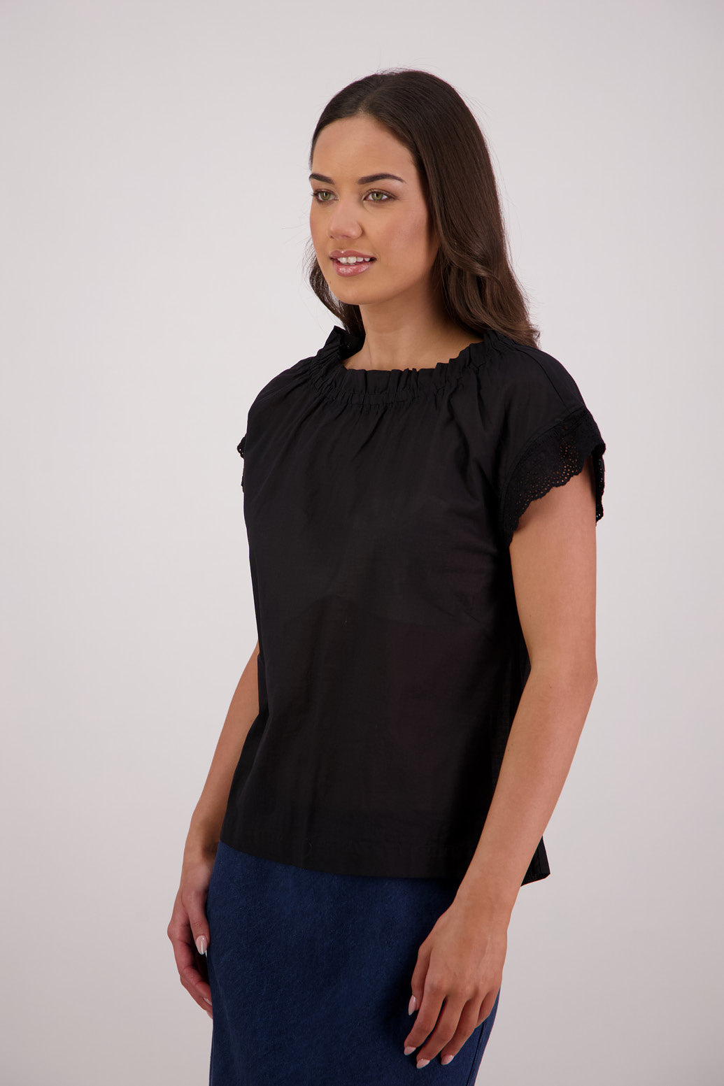Side view Briarwood Thea Black Top.