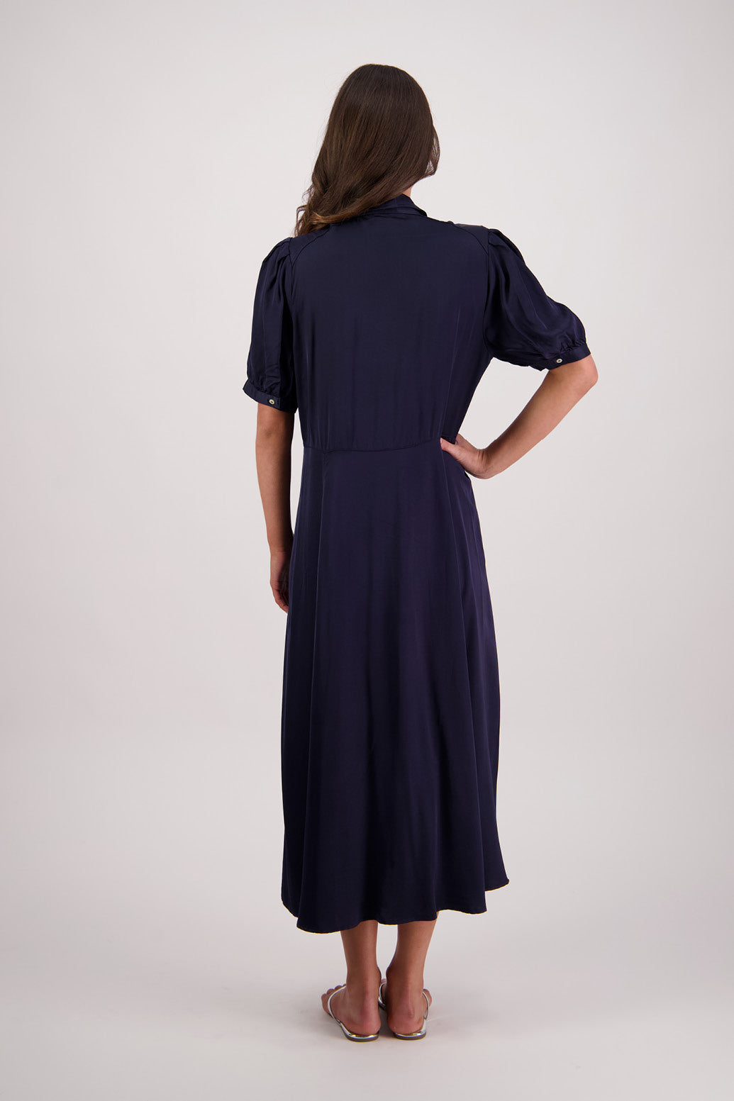 Back view Briarwood Thelma Shirt Dress in Ink.