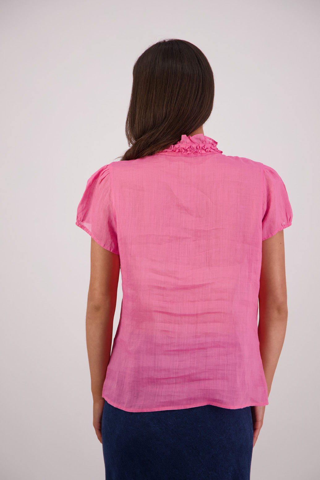Back view Briarwood Tibby Shirt in Pale Pink.