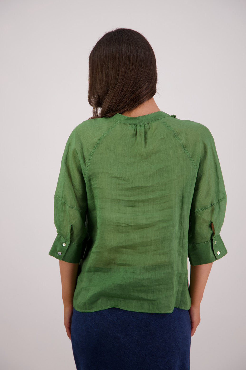 Back view Briarwood Tiffany Shirt in Green.