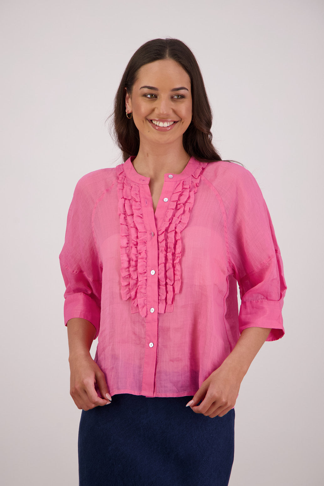Briarwood Tiffany Shirt in Pale Pink, 100% Ramie.