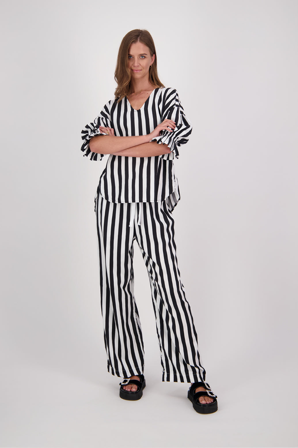 MABEL BLACK/WHITE STRIPE