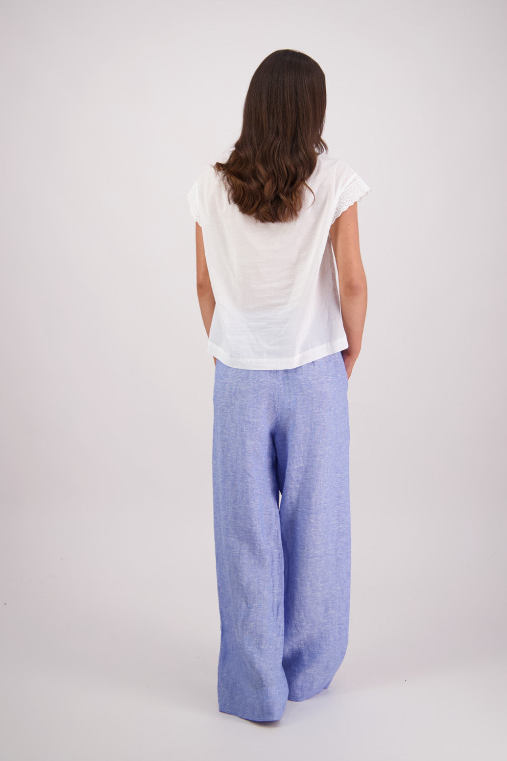 Back view Briarwood Toddy Pant in Sky Blue.