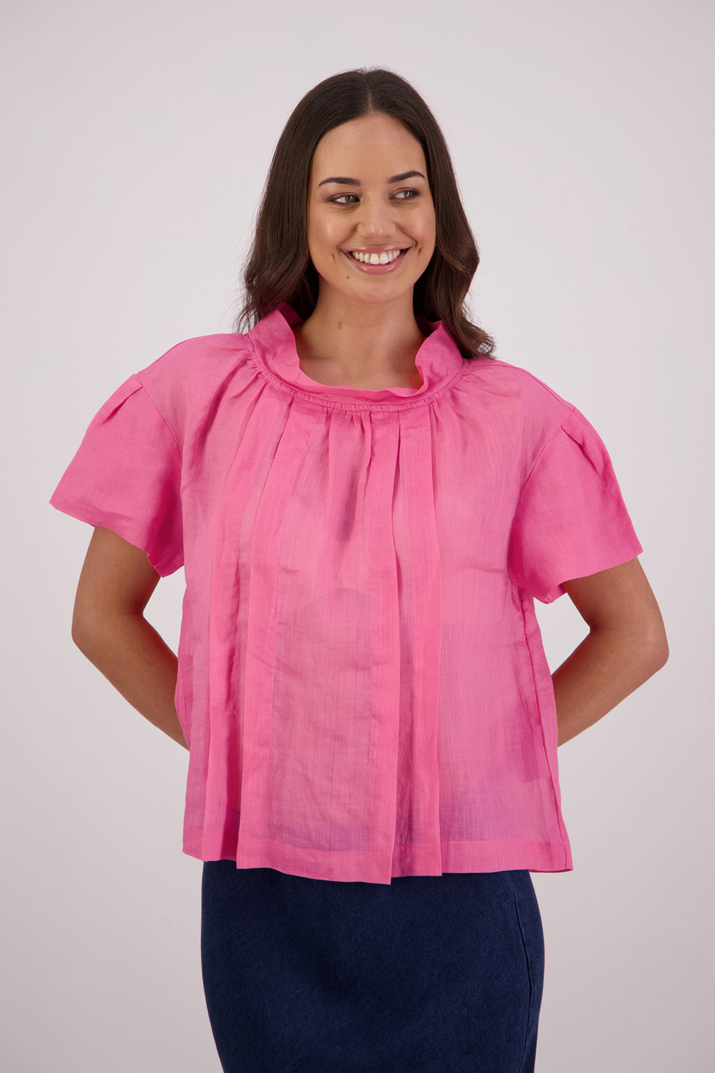 Briarwood Toi Top in Pale Pink, 100% Ramie.