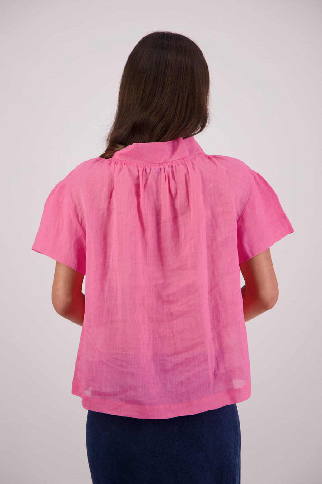Back view Briarwood Toi Top in Pale Pink.