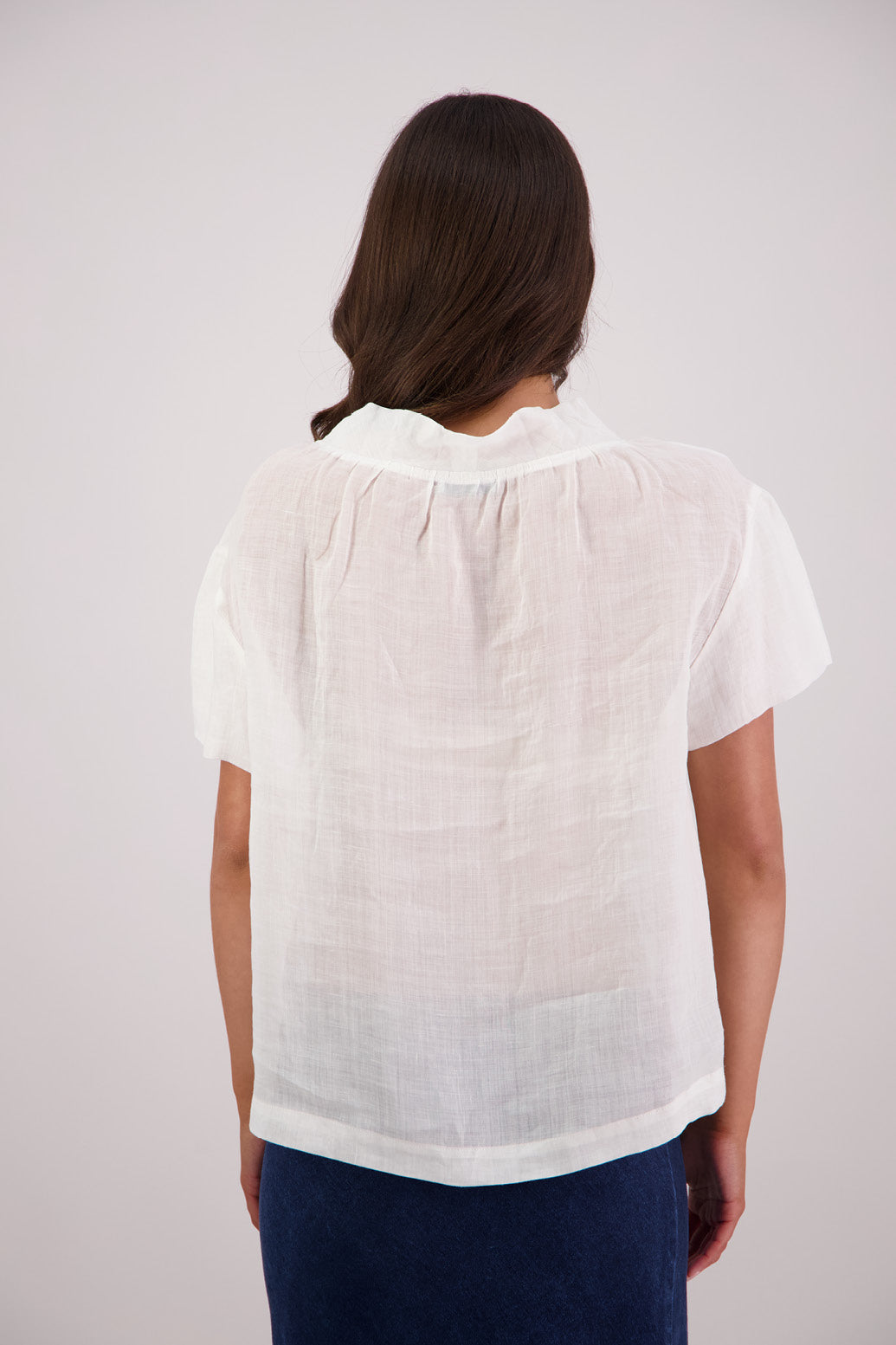 Back view Briarwood Toi Top in White.
