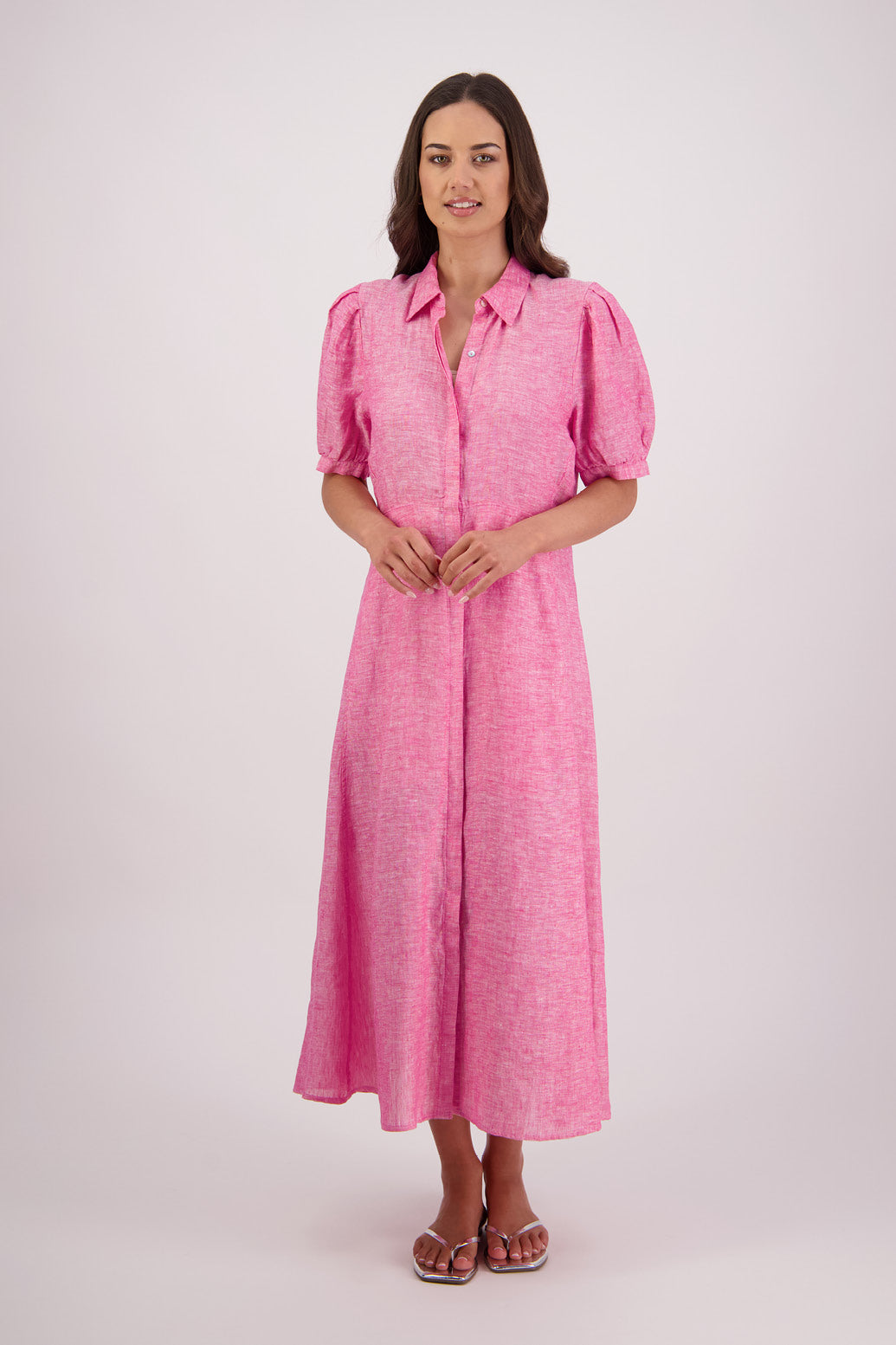 Briarwood Tokyo Dress in Pink, 100% Linen.