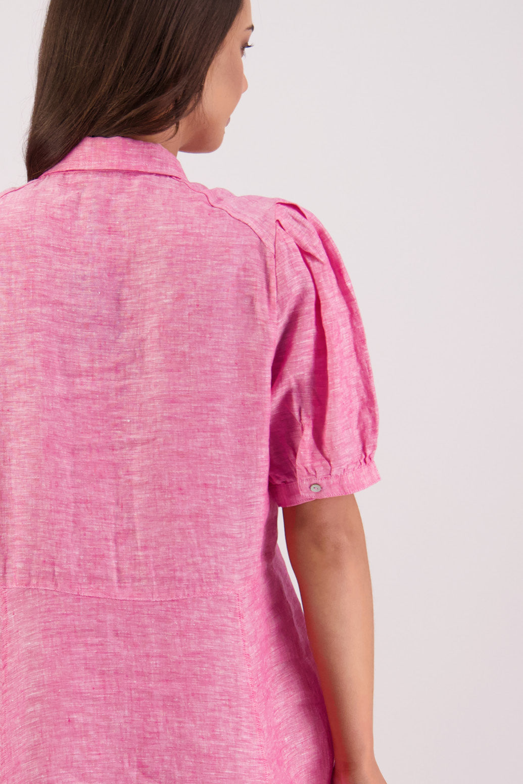 Closeup back view Briarwood Tokyo Dress in Pink.