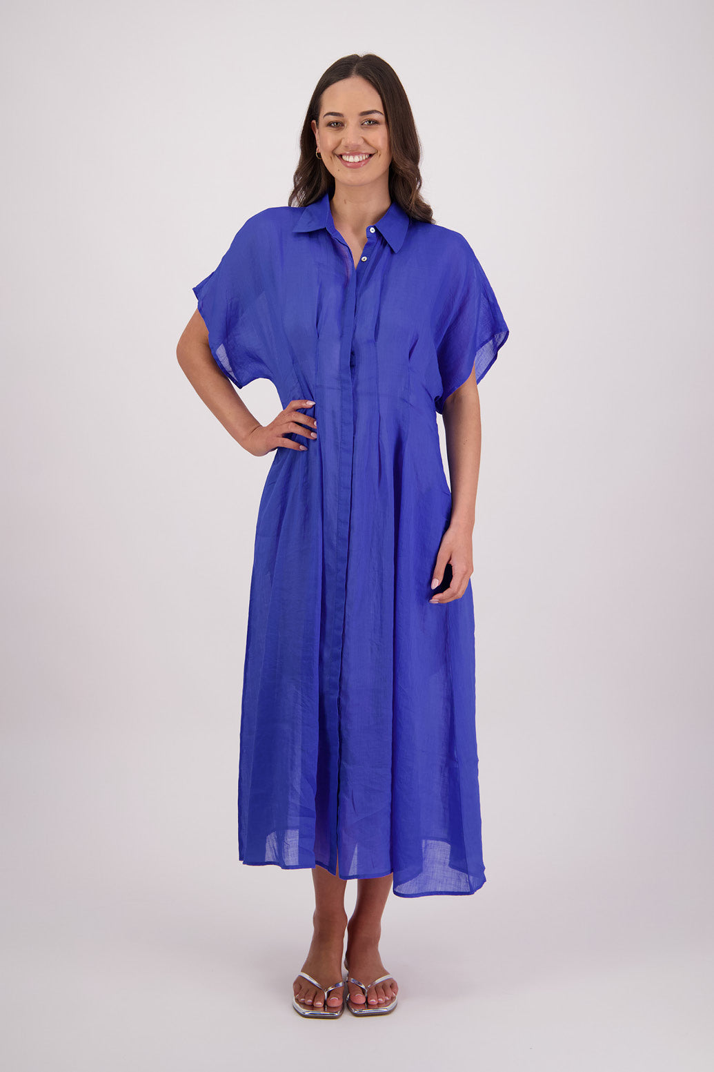 Briarwood Toni Dress in Royal, 100% Ramie