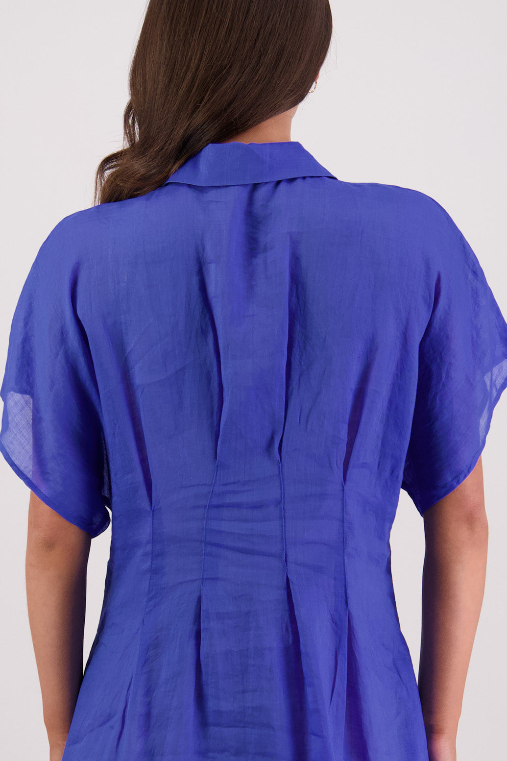 Closeup back view of Briarwood Toni Dress in Royal.