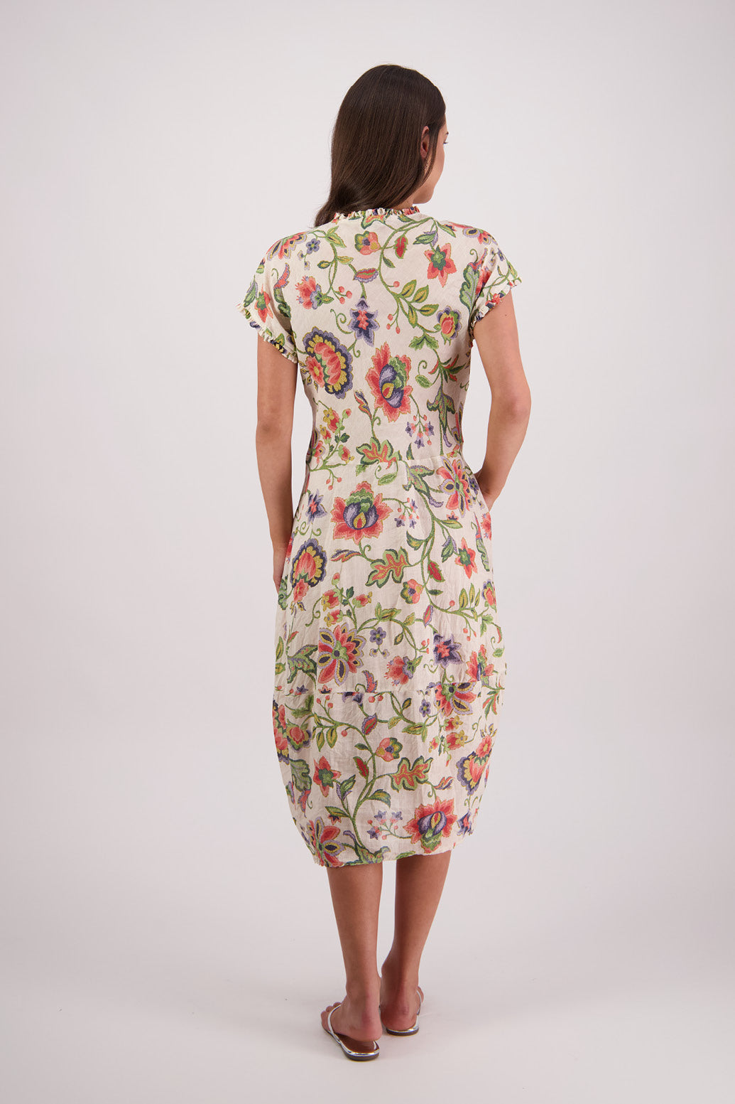Back view of Briarwood Tori Dress in Jacobean print.