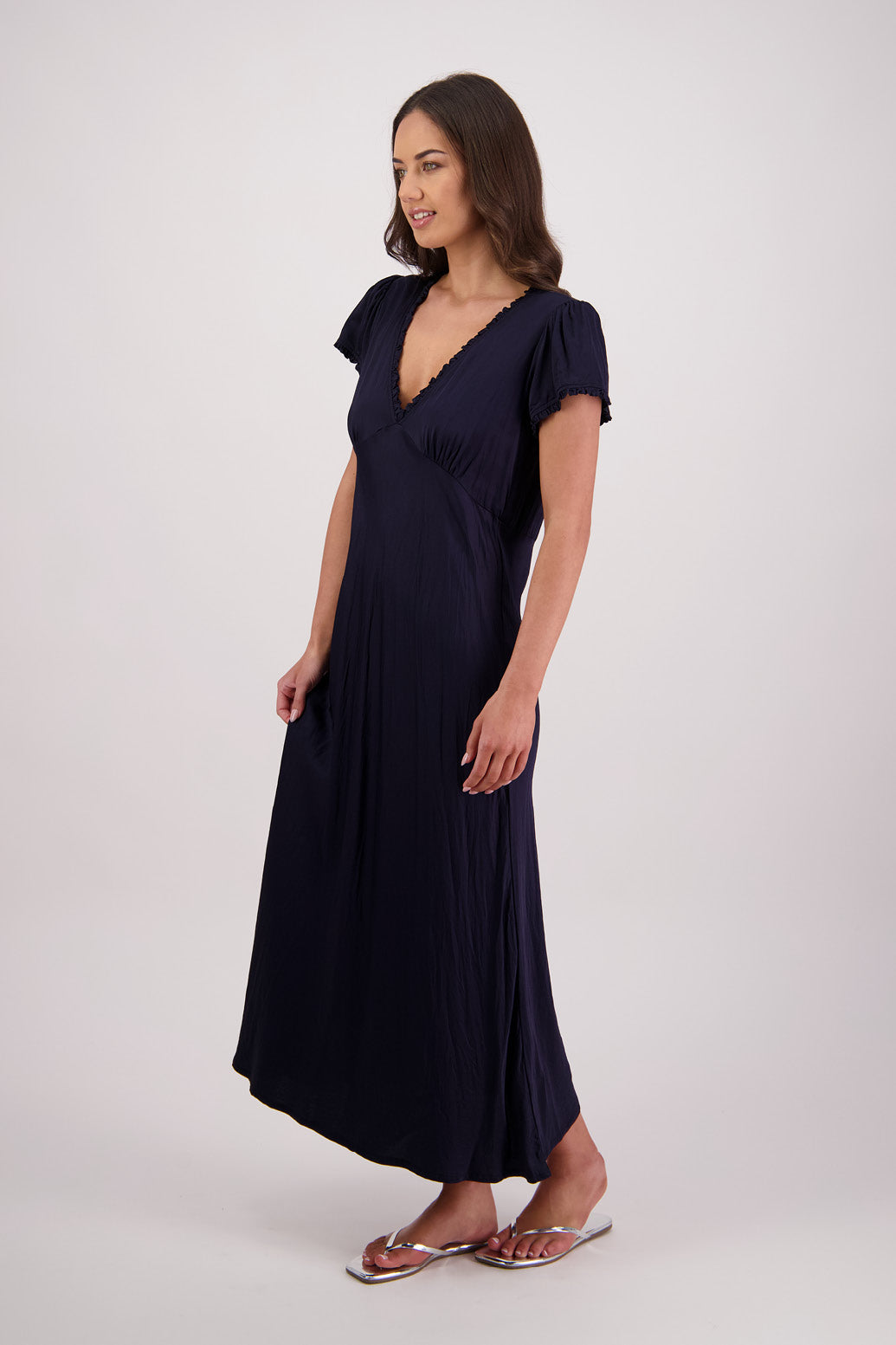 Side view Briarwood Tully Dress in Ink.