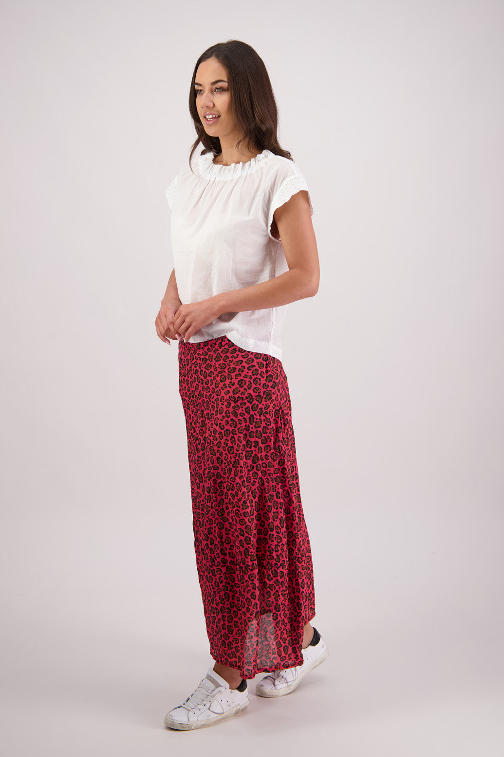Side view Briarwood Tutti Skirt in Animal print.