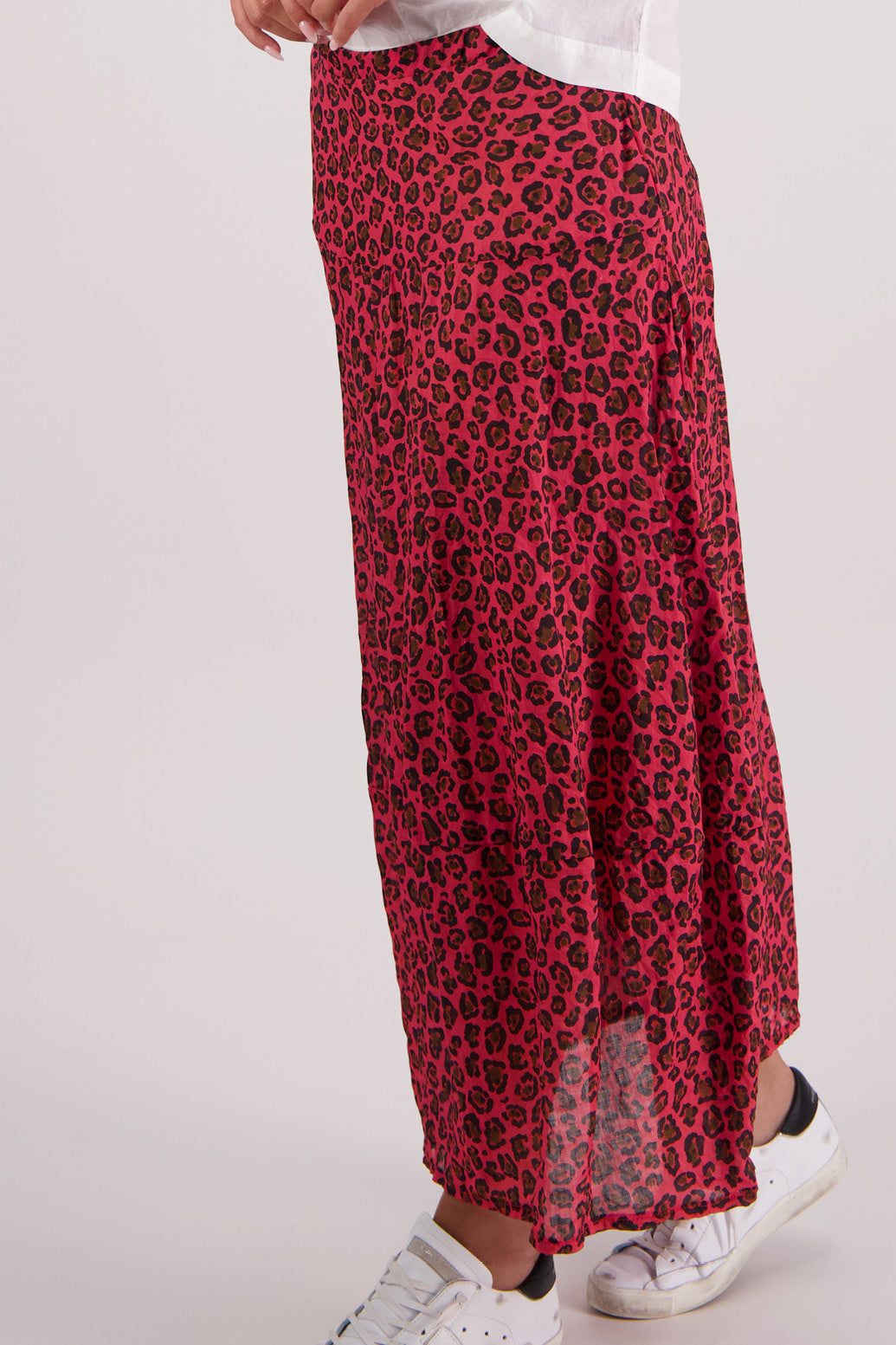 Close up of side view Briarwood Tutti Skirt in Animal print.