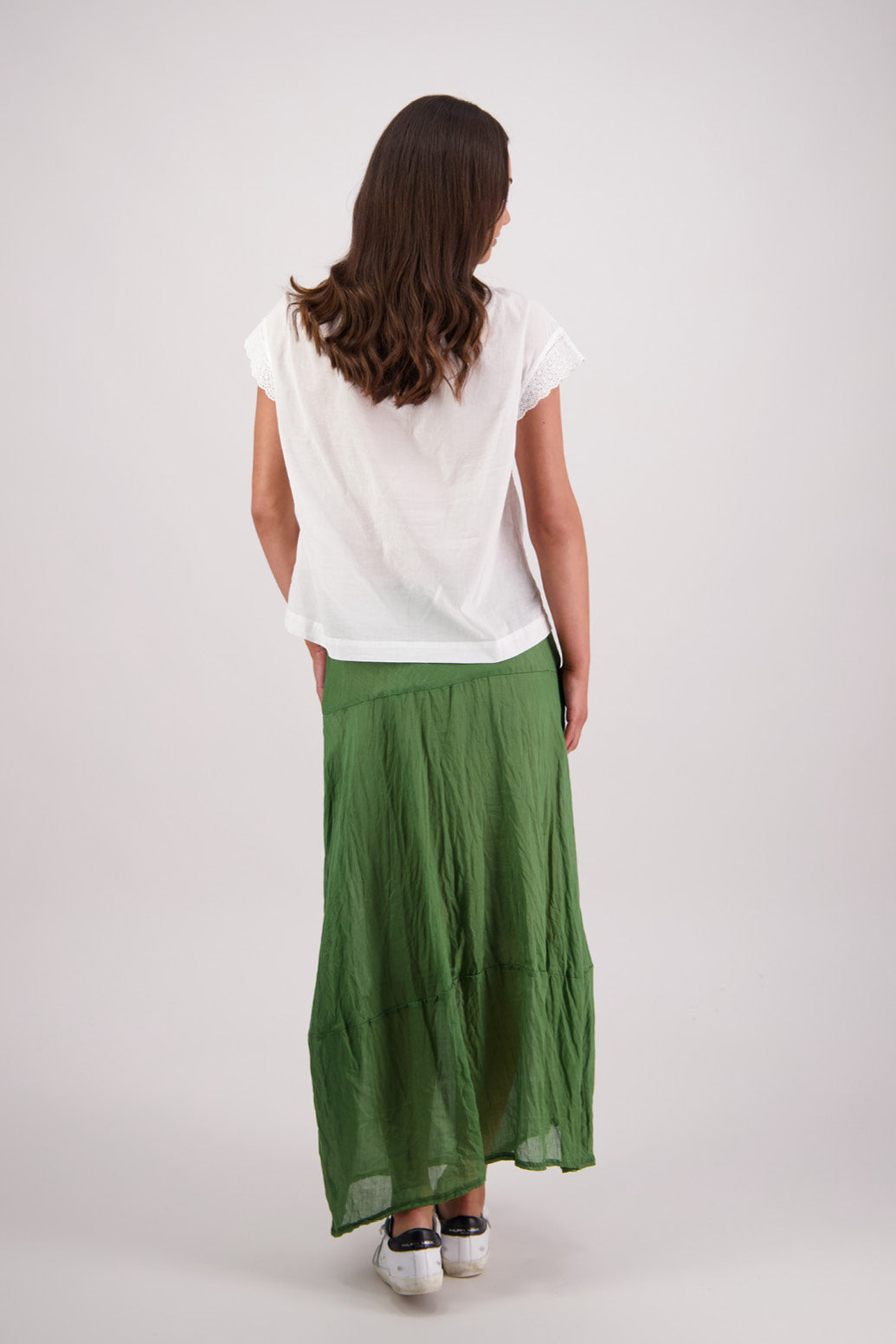 Back view Briarwood Tutti Skirt in Green.