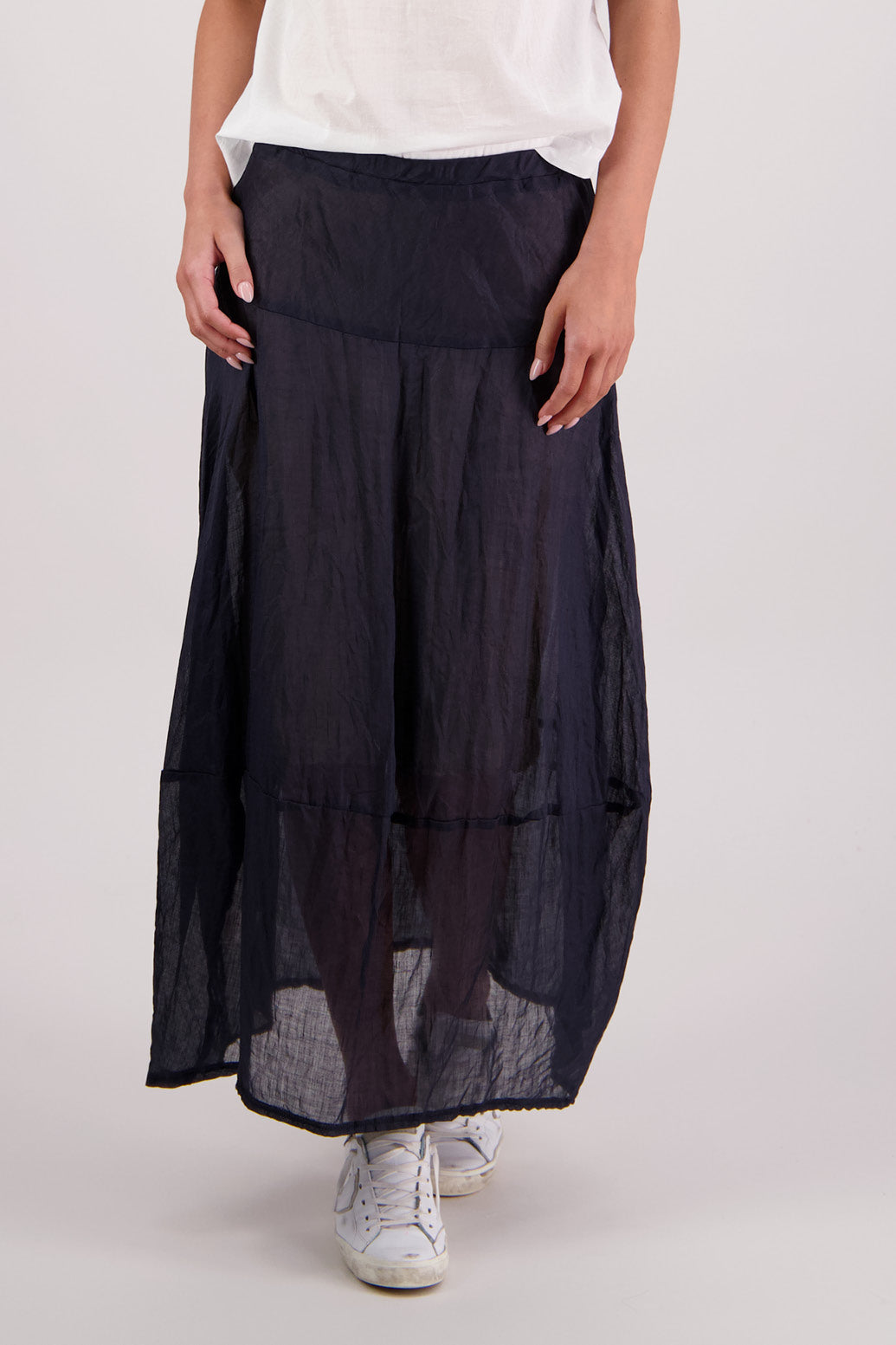Closeup front view Briarwood Tutti Skirt in Ink.