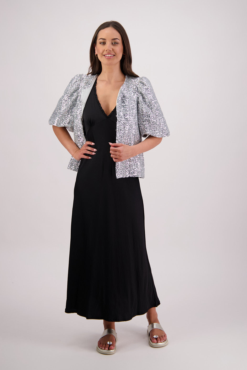 Treasure Silver Sequin Top