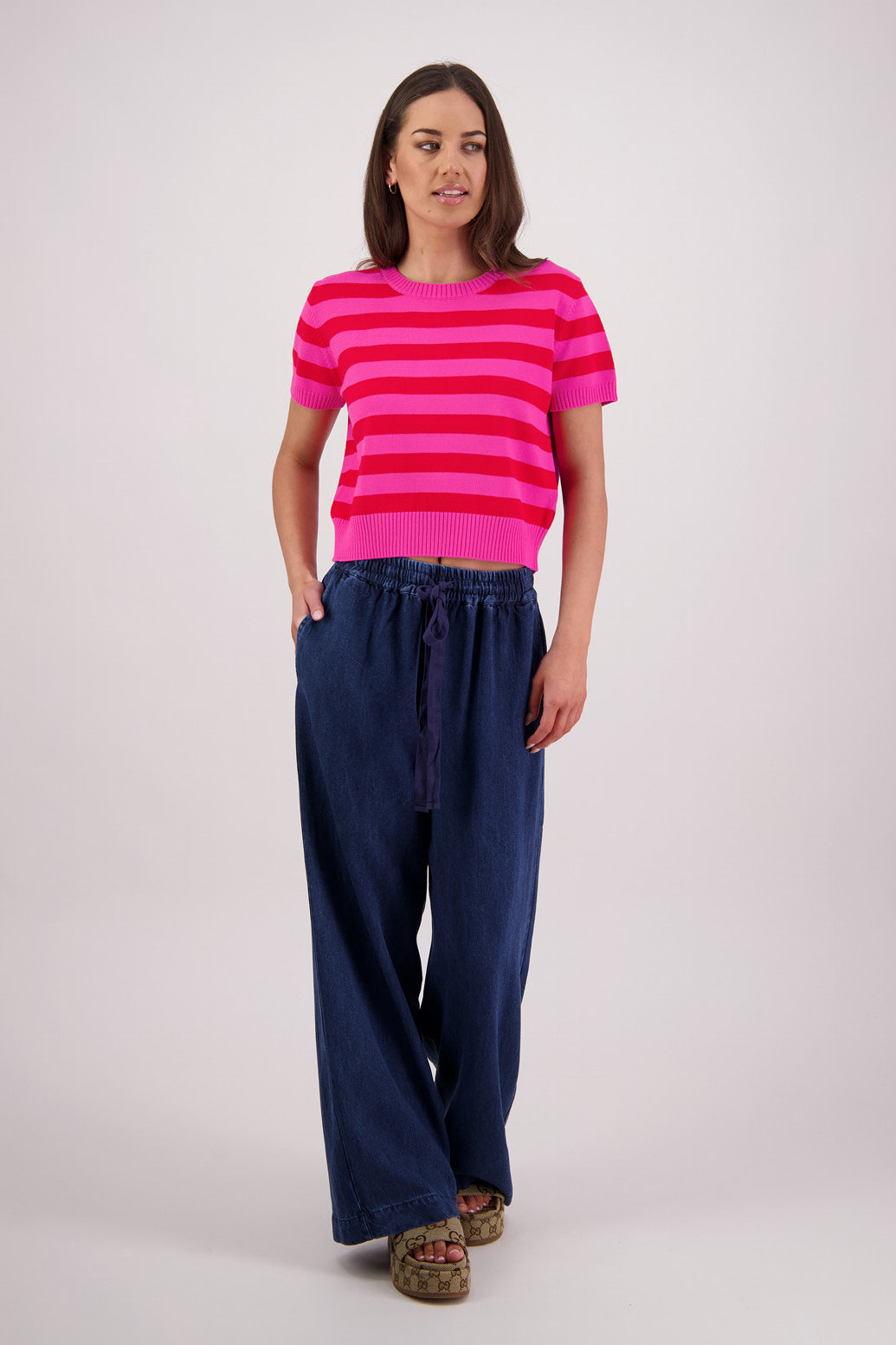 Teenie Pink/Red Knit Top