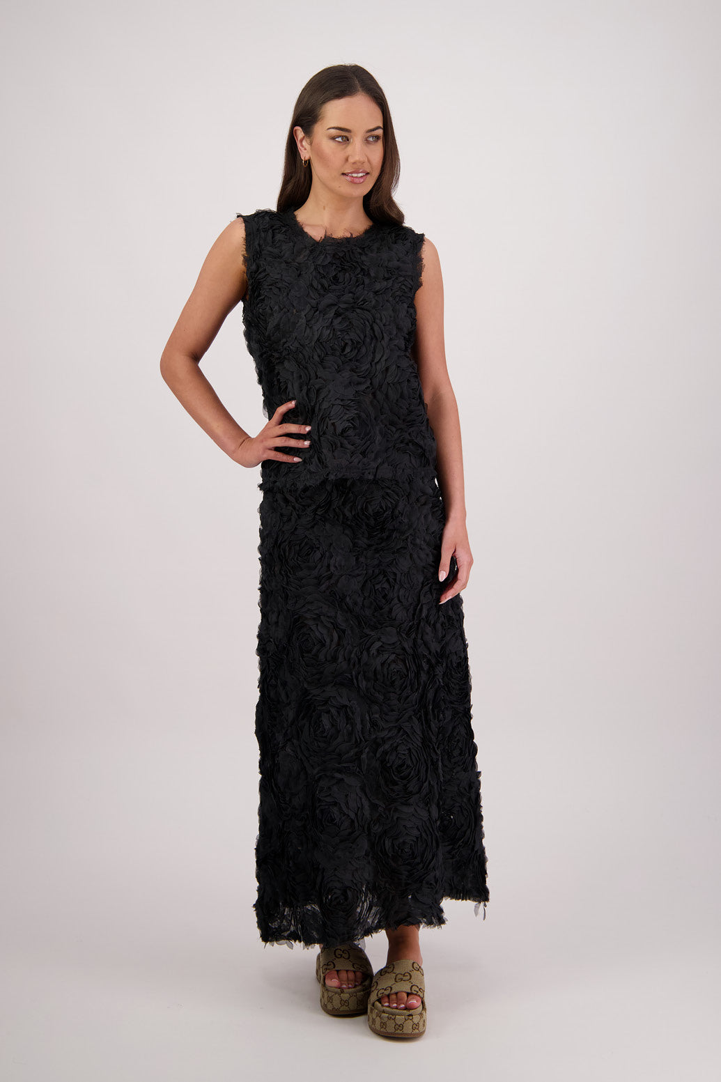 Tova Black Lace Skirt