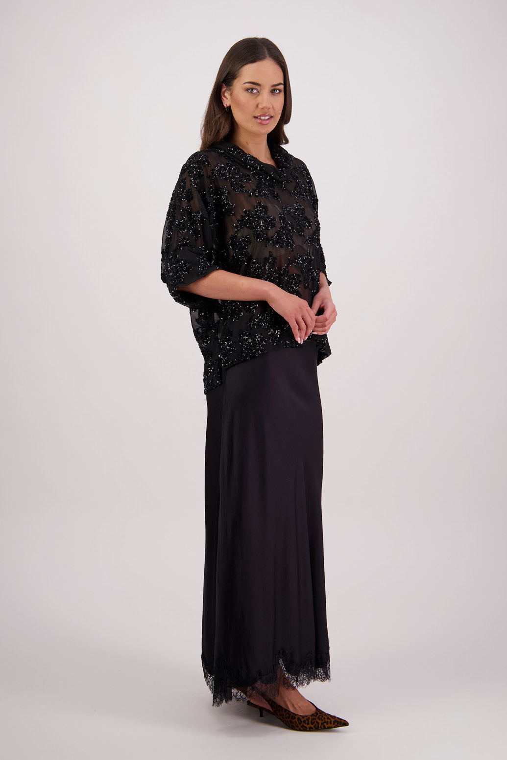 Treat Black Sequin Top