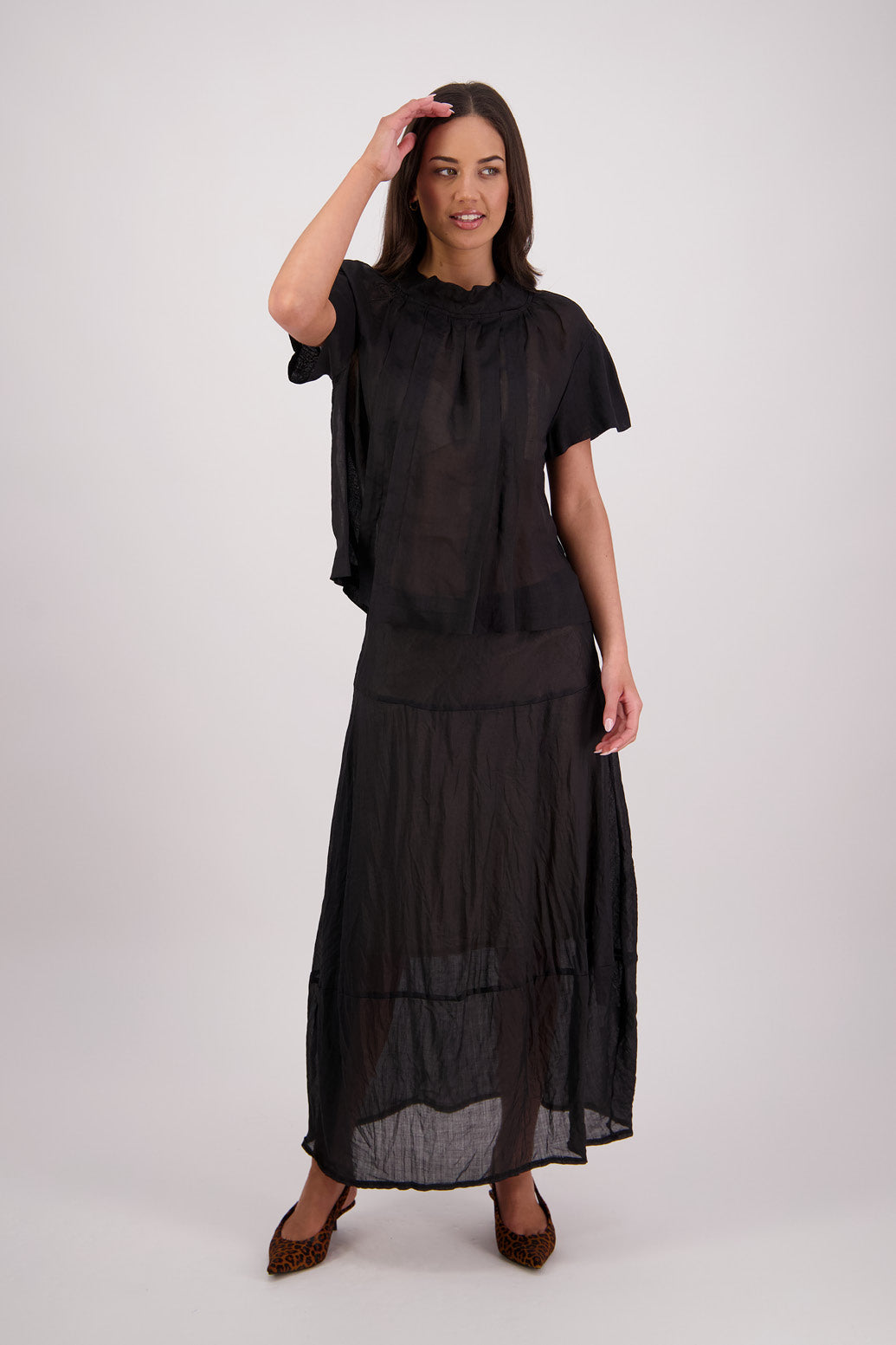Toi Black Ramie Top