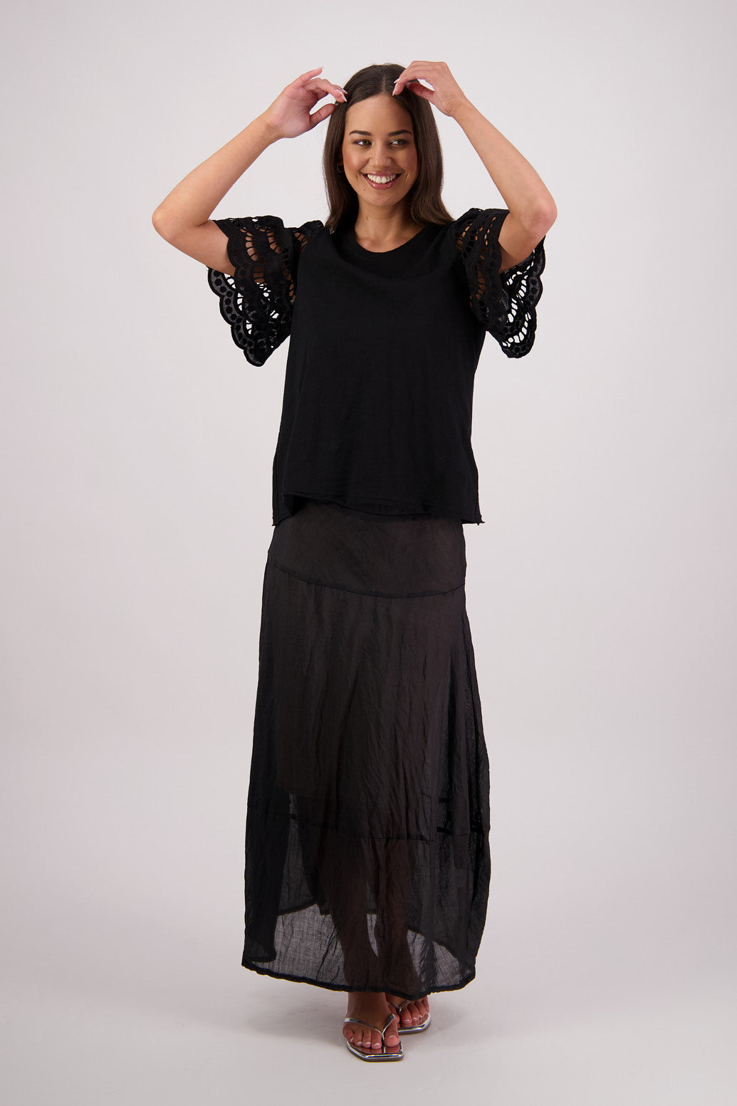 Tutti Black Ramie Skirt