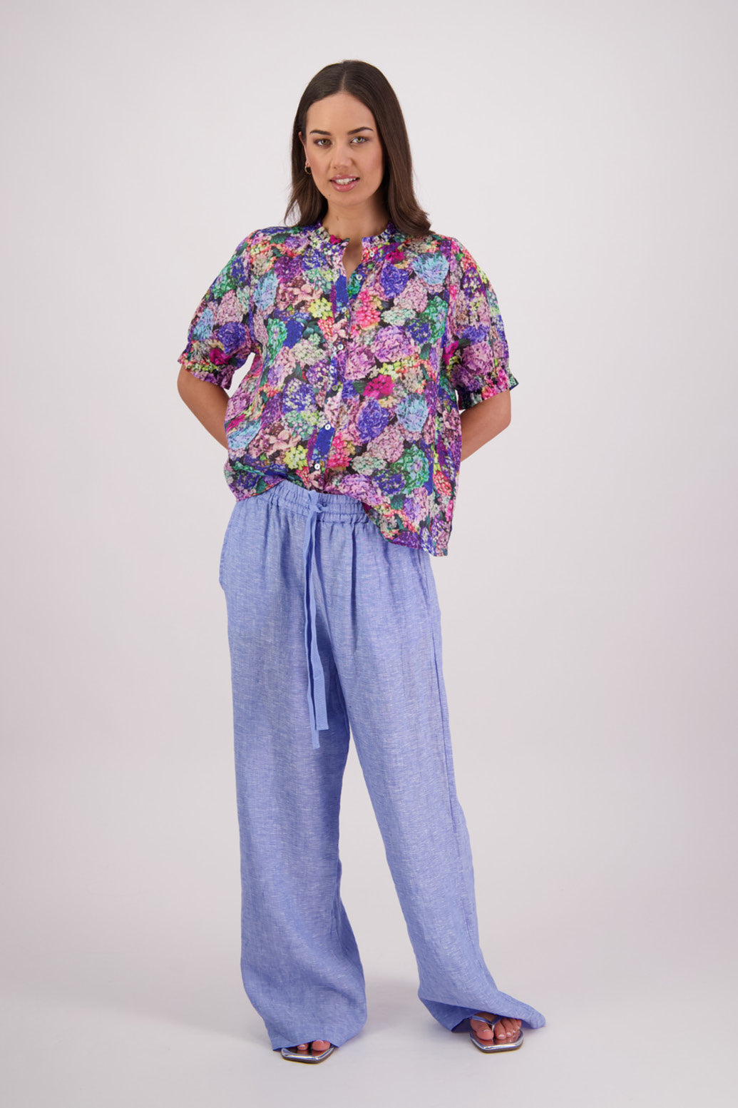 Pearly Hydrangea Ramie Shirt