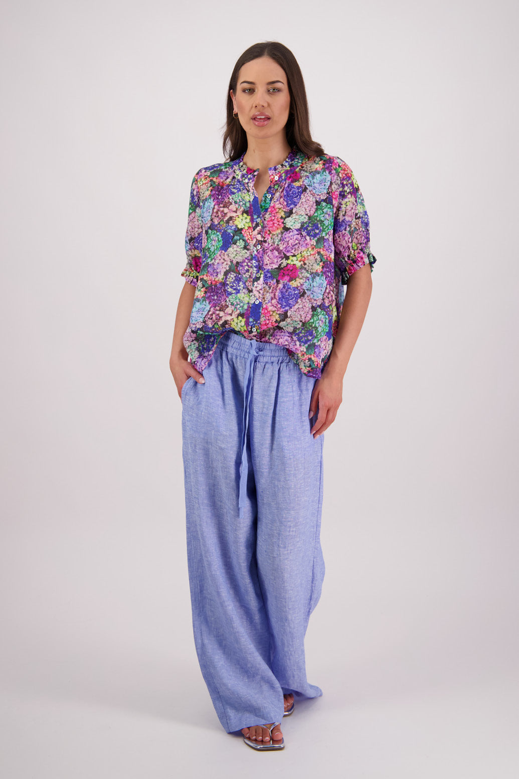 Pearly Hydrangea Ramie Shirt