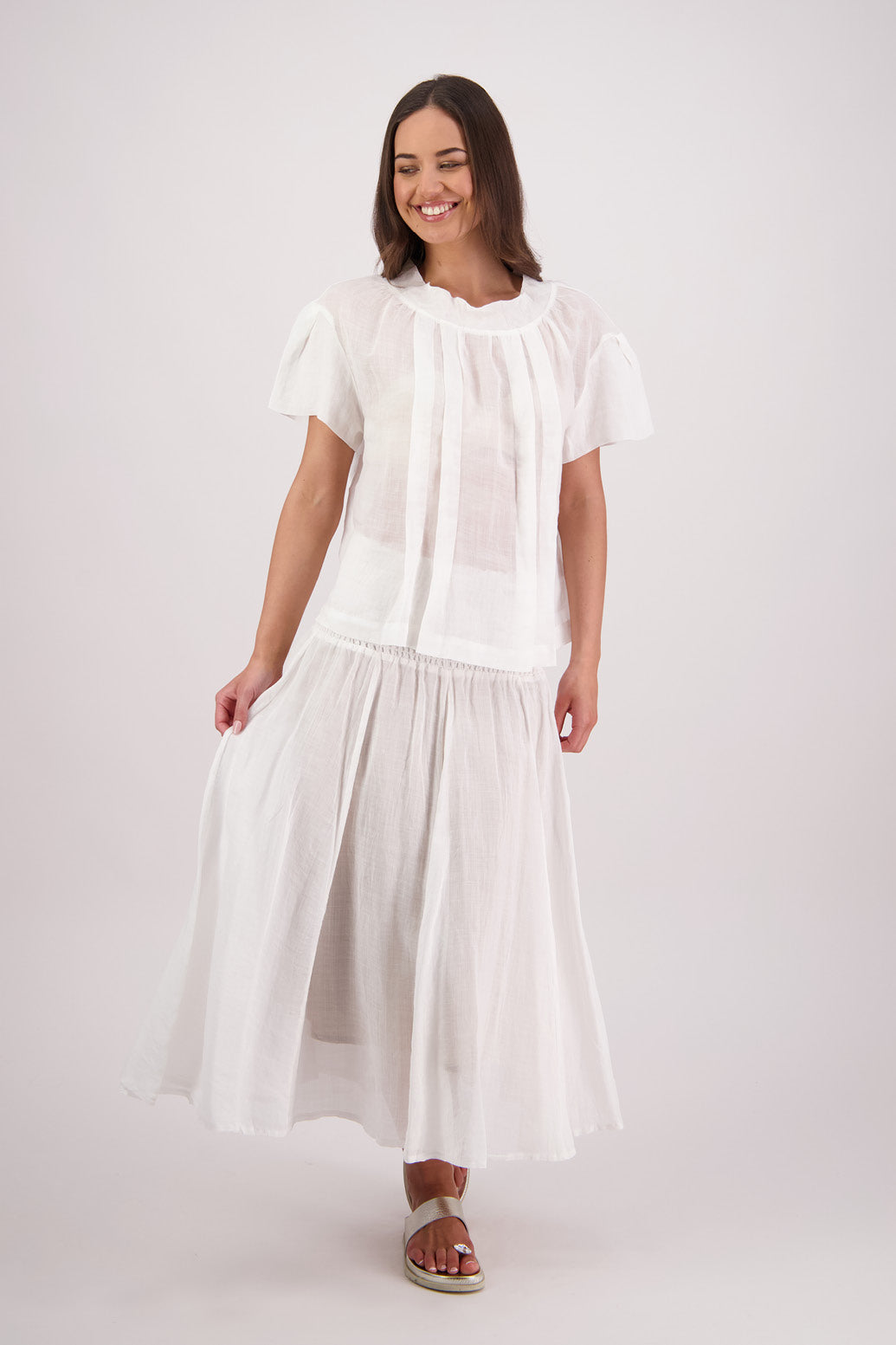 Toi White Ramie Top