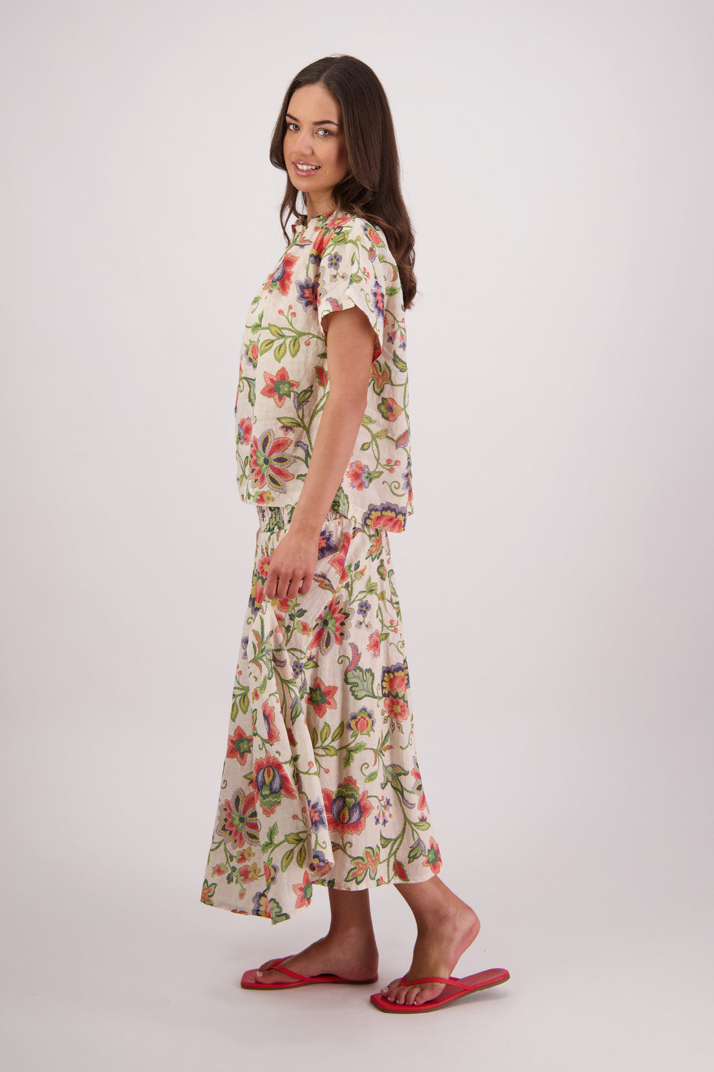 Pia Jacobean Ramie Top