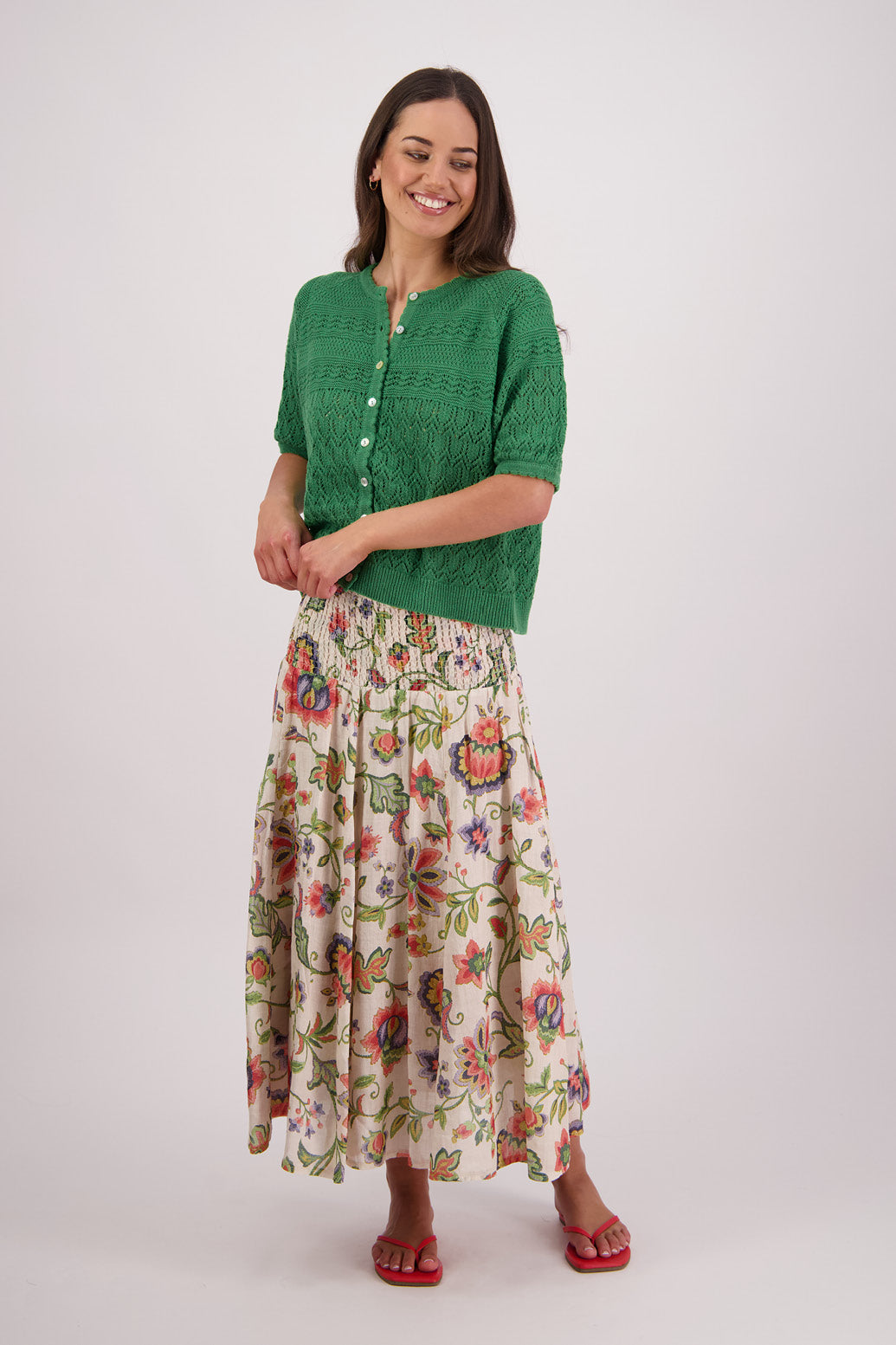 Theresa Green Knit Cardigan