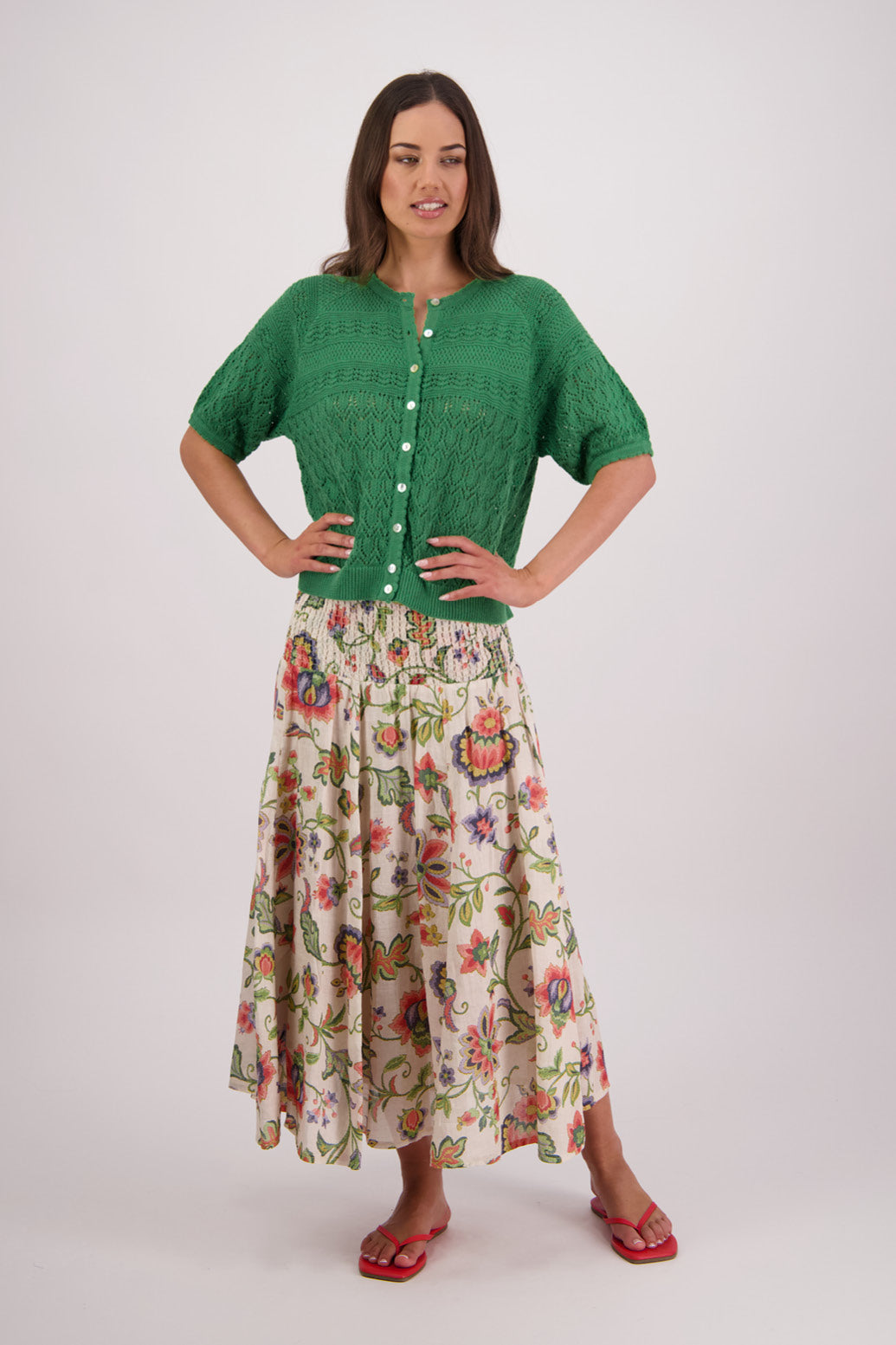 Theresa Green Knit Cardigan