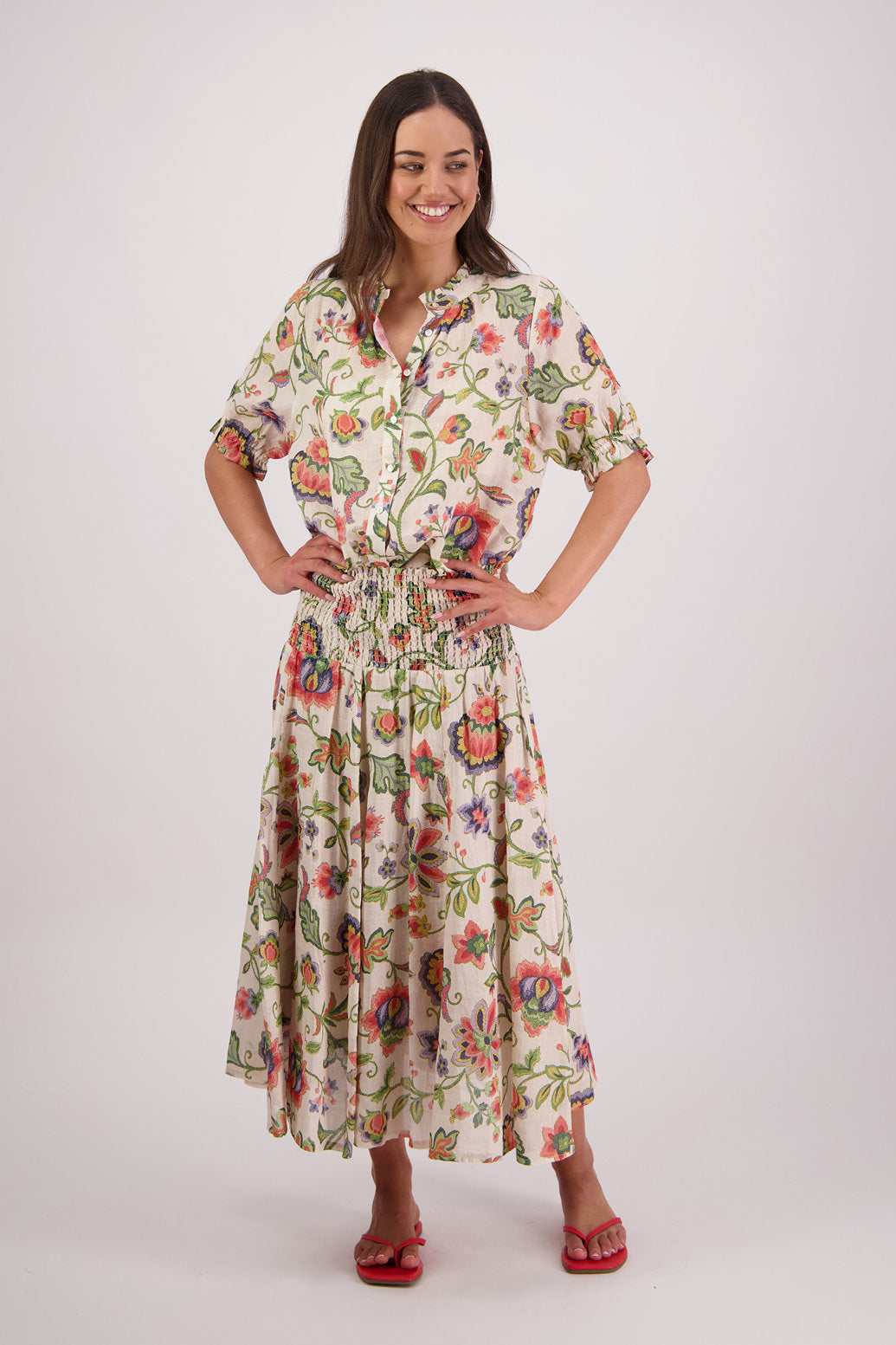 Pearly Jacobean Ramie Shirt