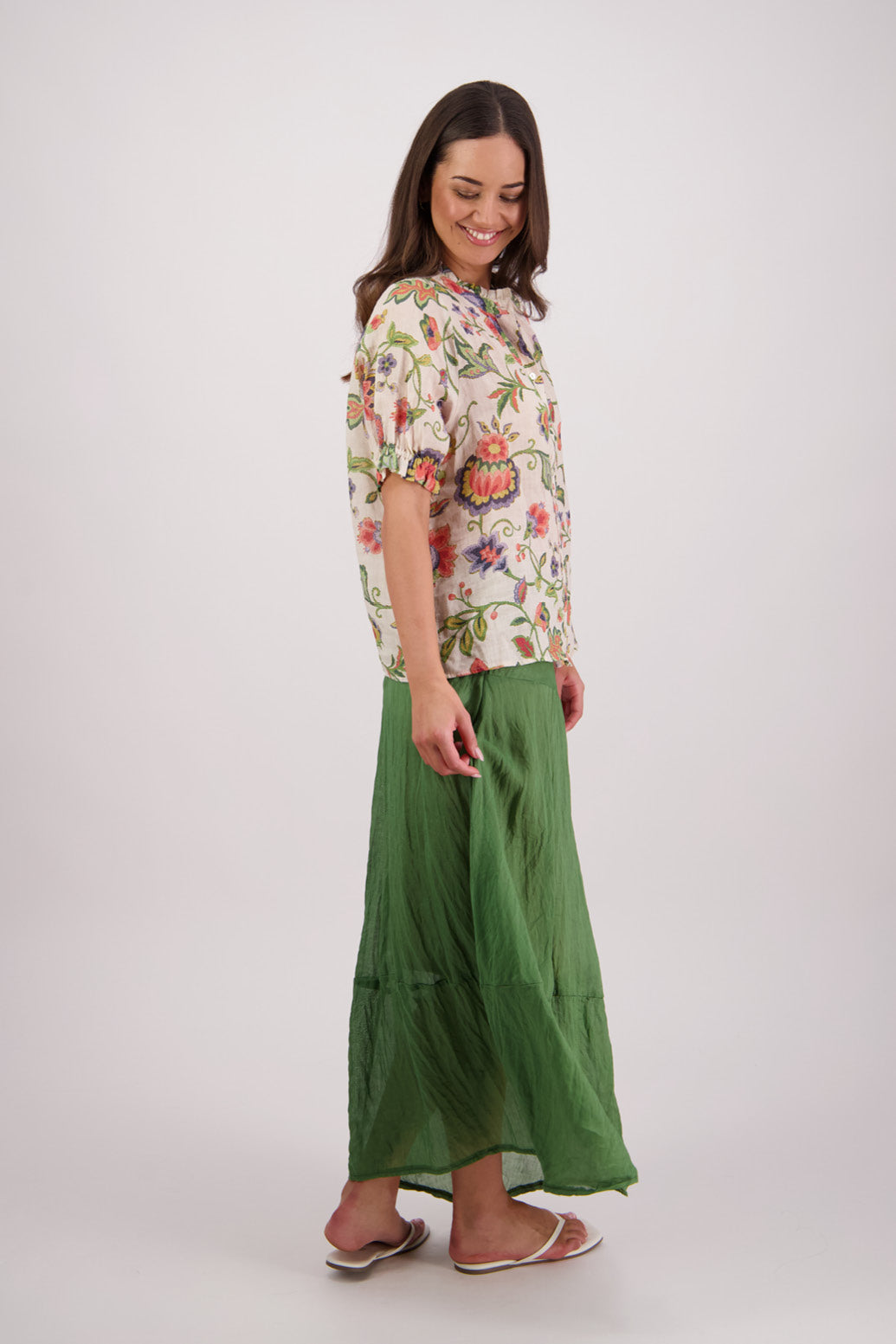 Pearly Jacobean Ramie Shirt