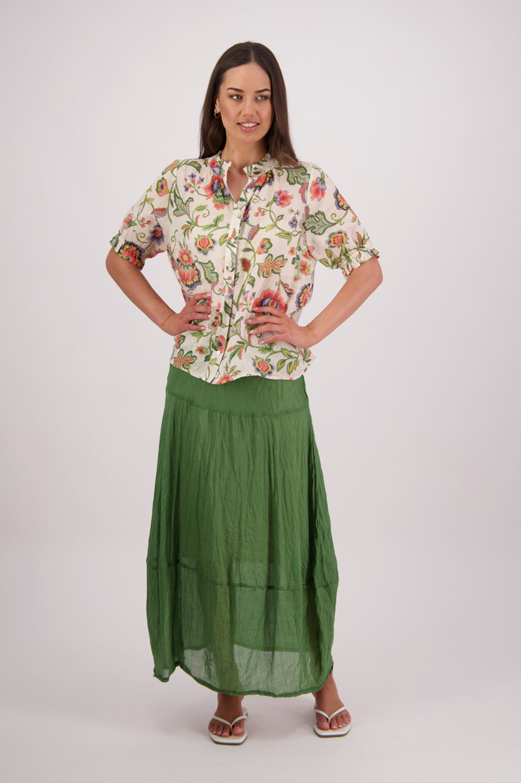 Pearly Jacobean Ramie Shirt