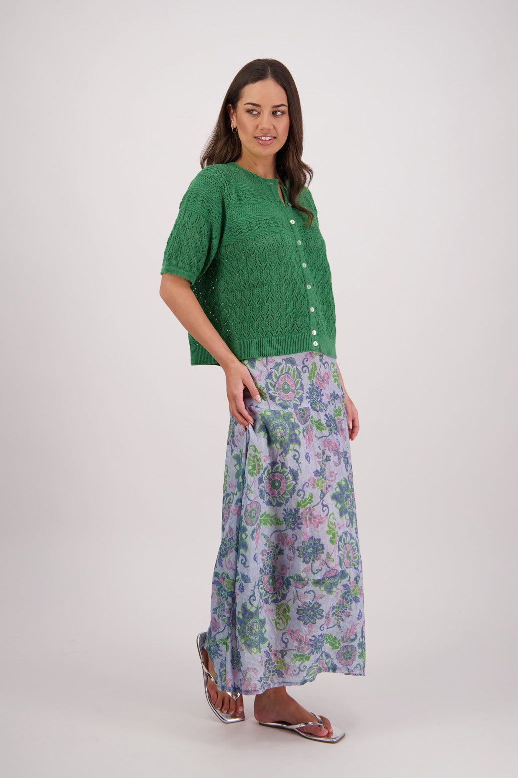 Theresa Green Knit Cardigan